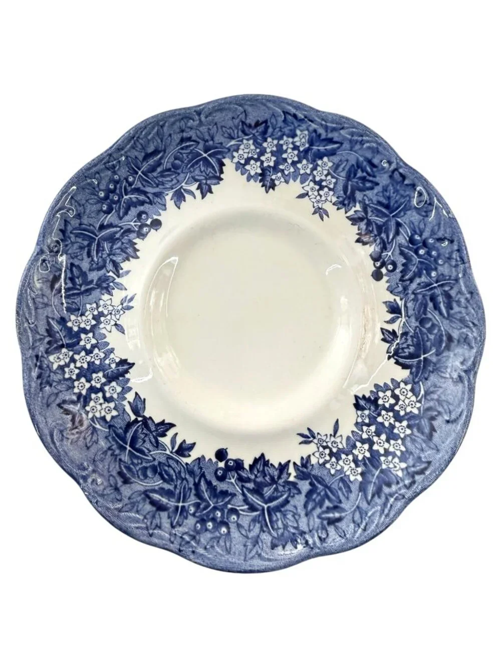 J&G Meakin Romantic England Blue & White Saucers Anne Hathaways Cottage Set Of 2